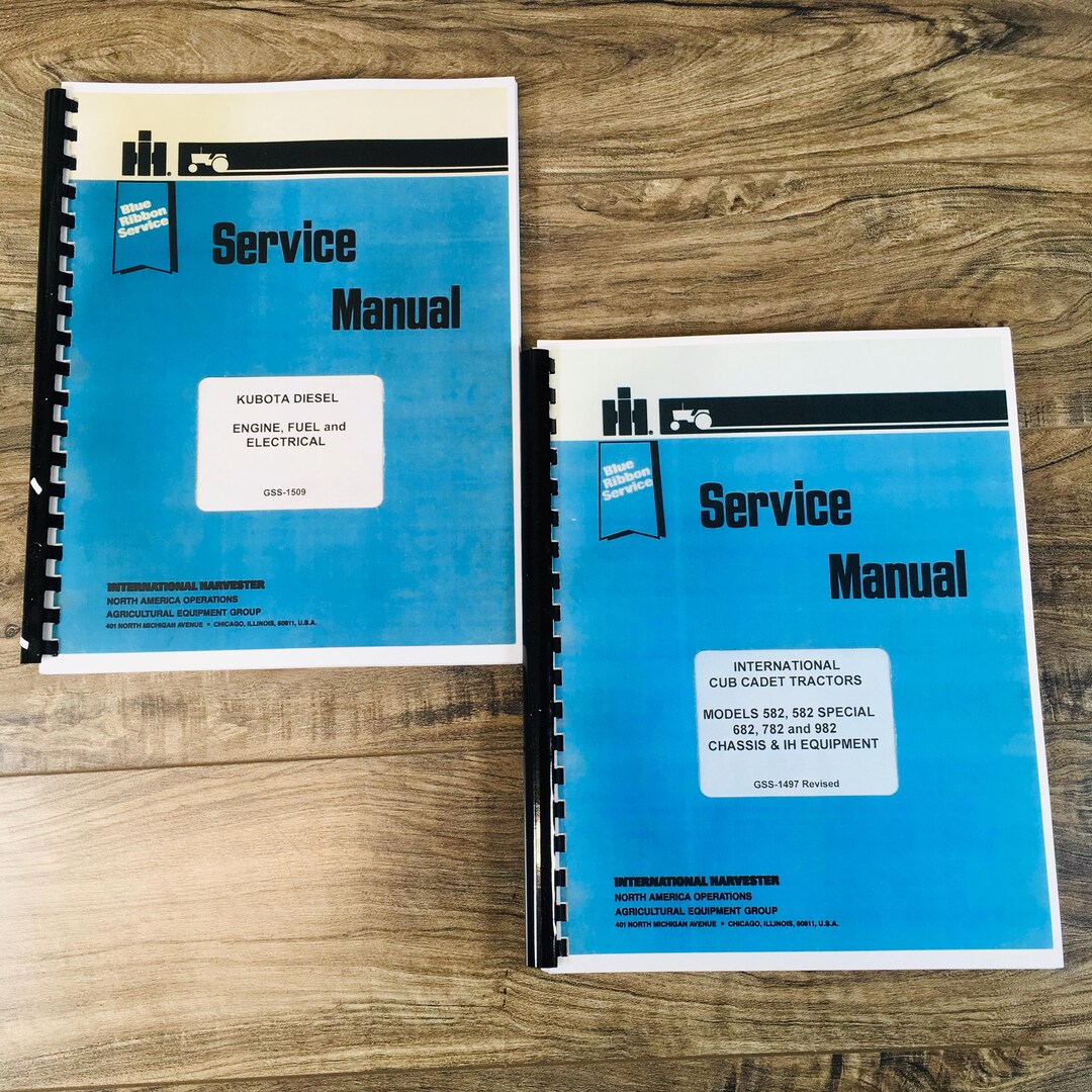 International Cub Cadet Tractor 782 Chassis 782D Diesel Engine Service ...