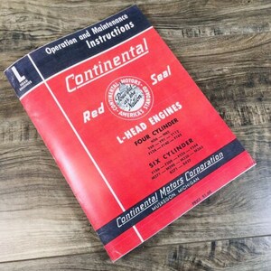 Continental L-Head Engines F124 F140 F162 Operators Manual Service Repair Shop