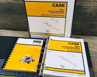 Case 780C Ck Tractor Loader Backhoe Parts Catalog Owners Operators Manual Set