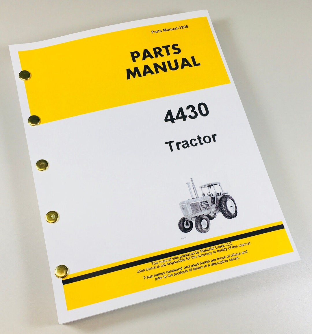 Parts Manual for John Deere 4430 Tractor Catalog Book Assembly Exploded