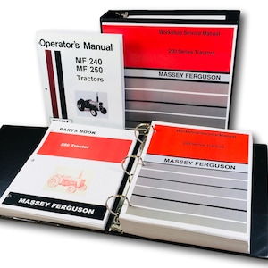 Massey Ferguson 250 Tractor Service Parts Operators Manual Shop Repair Shop Set