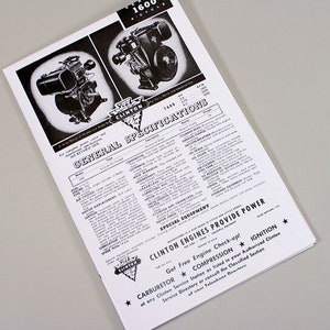 Clinton 1600 2500 Besitzer Teile Handbuch Katalog Explosionsansichten Buch