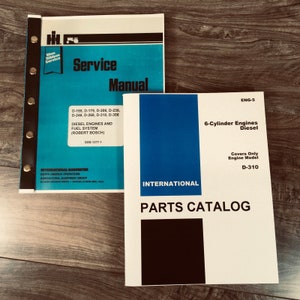 International D-310 Diesel 6 Cylinder Engine Only Service Parts Manual Set Book