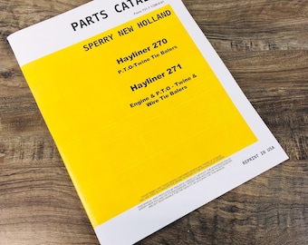 Sperry New Holland 270 271 Hayliner Baler Parts Manual Catalog Book