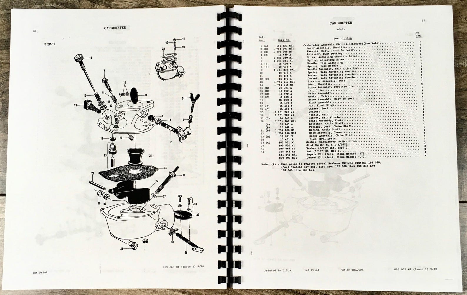 Massey Ferguson To-35 Tractor Parts Catalog Manual Book Exploded View ...