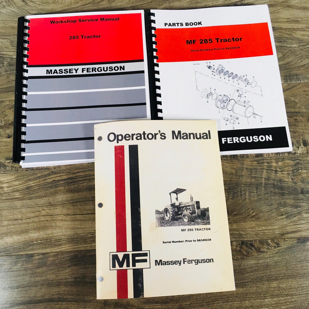 Massey Ferguson 285 Tractor Parts Operators Manual Catalog Book Set Massey Ferguson 285 Tractor Parts Operators Manual Catalog Book Set