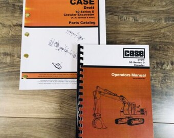 Case Drott 50D Crawler Excavator Parts Operators Manual Catalog Owners Book Set
