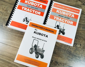 Kubota B6200 B7200 Service Manual Parts Catalog Operators Repair Shop Workshop
