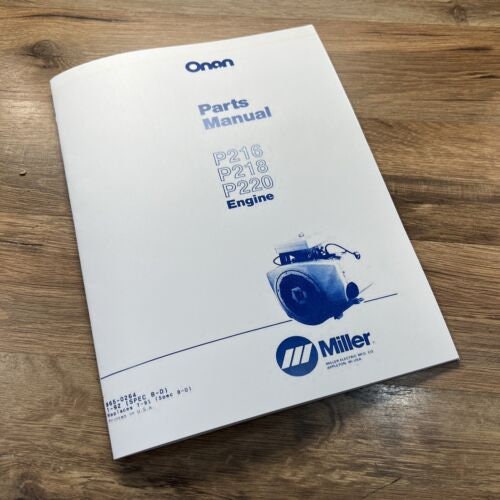 Onan P216 P218 P220 Engine Parts Manual Catalog Exploded Views for