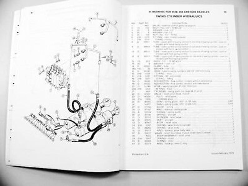 J I Case Series Model 35 Backhoe Parts Manual Catalog for 450B 850 850B ...