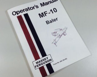 Massey Ferguson Mf-10 Baler Owners Operator Manual Book Maintenance Service Mf10