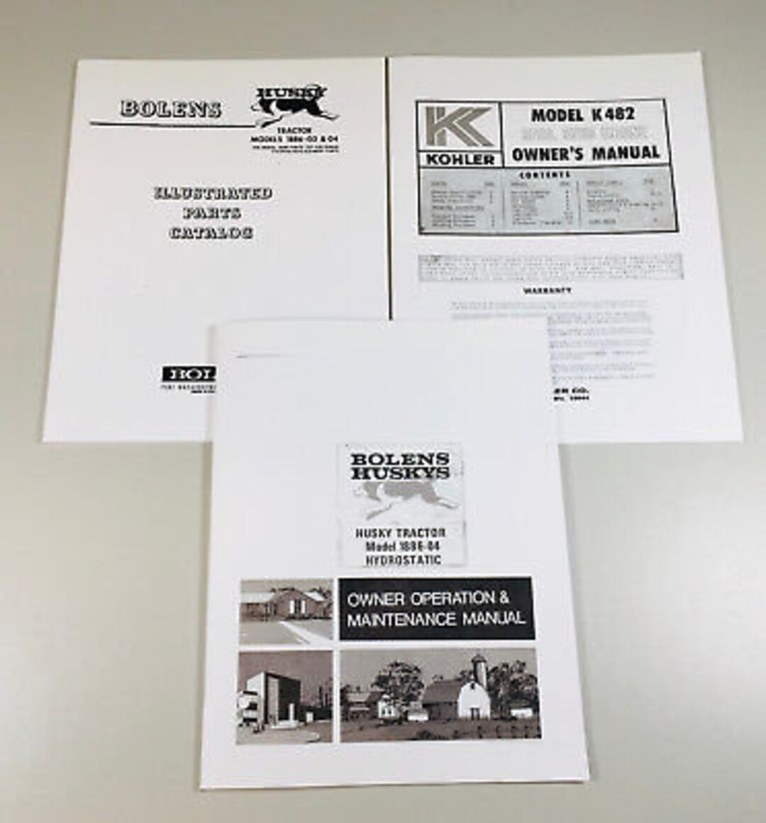 Bolens Husky 1886-04 Lawn Garden Tractor Operators Manual Parts Catalog ...