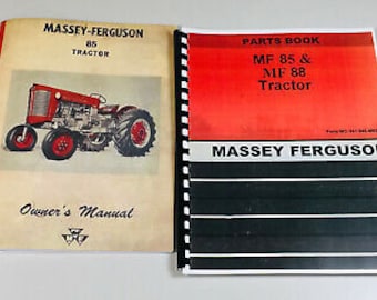 Massey Ferguson Mf 85 Gas Tractor Operators Manual Parts Catalog