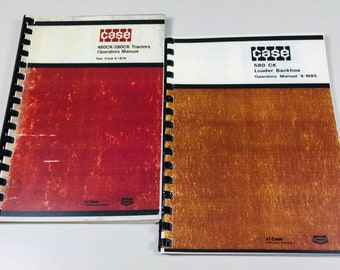 J I Case 580 Ck Tractor Loader Backhoe Operators Owners Manual Maintenance Set