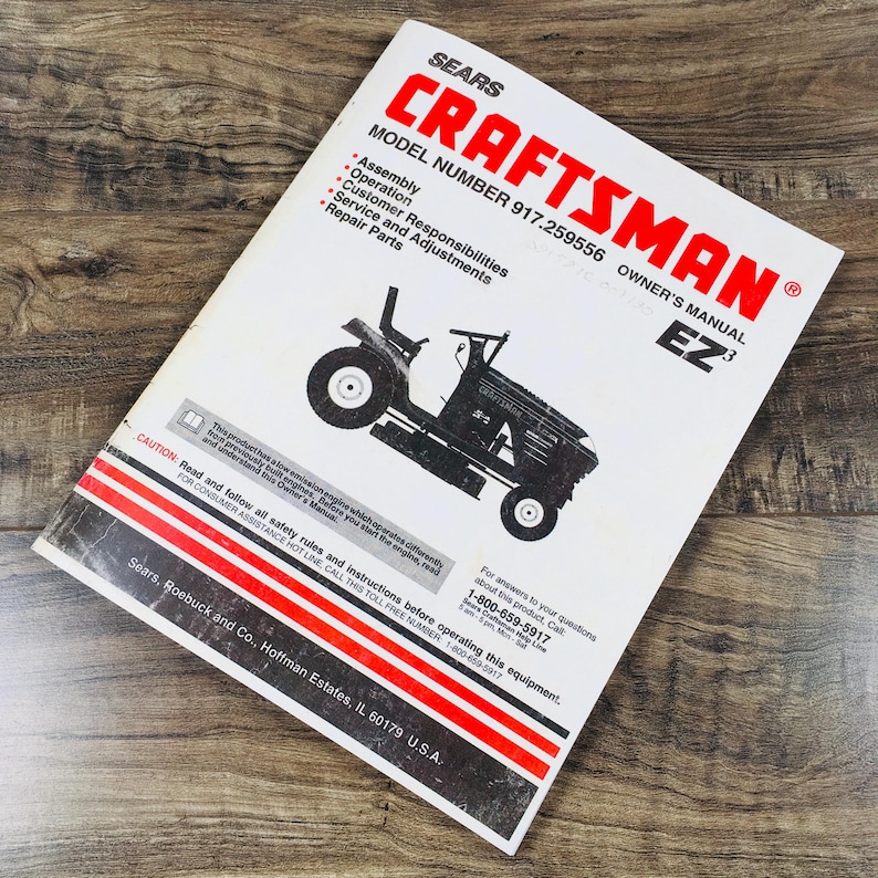Craftsman 917.259556 Lawn Mower Garden Tractor Owners Operators Parts ...