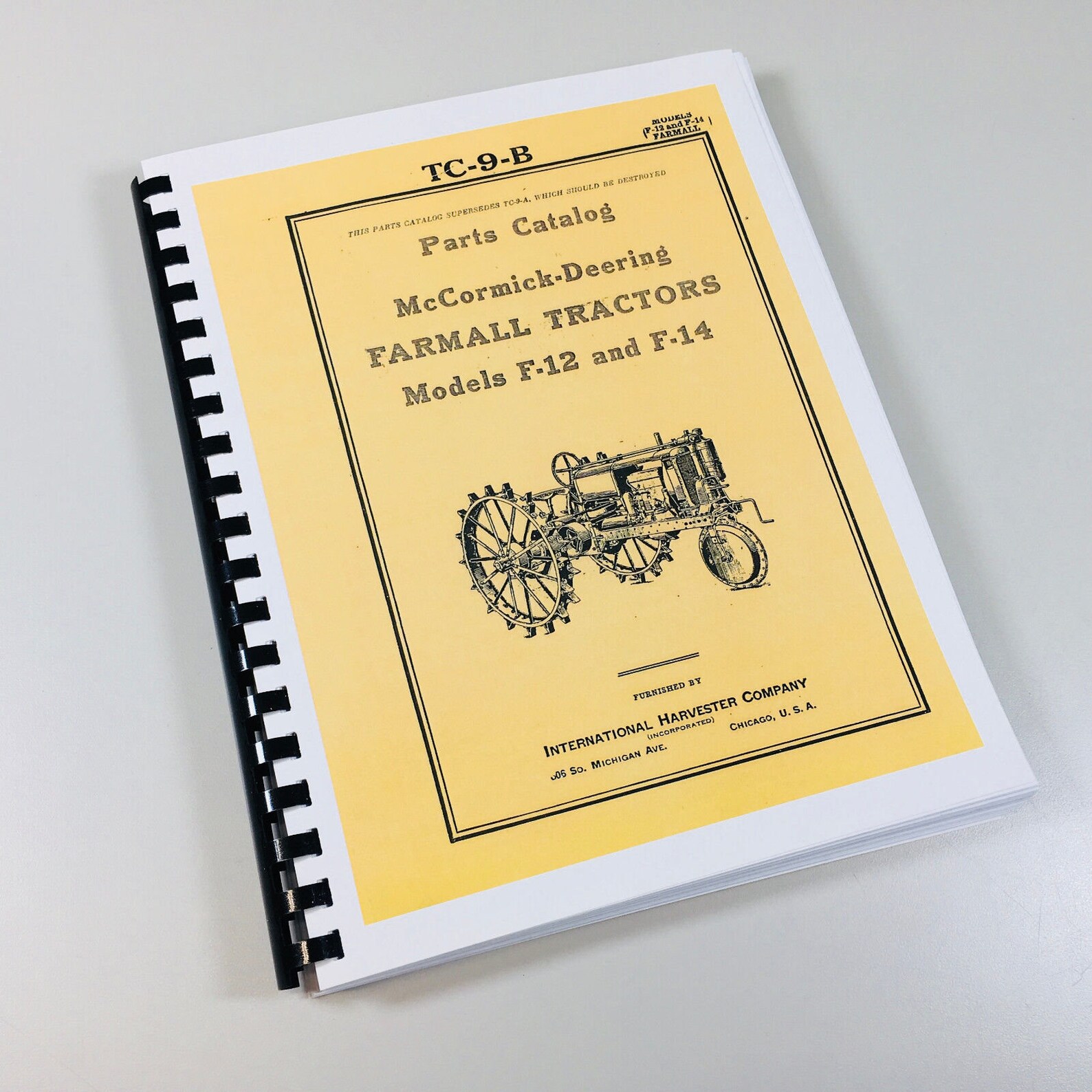 Mccormick Deering Farmall F12 F14 Tractor Parts Manual Catalog