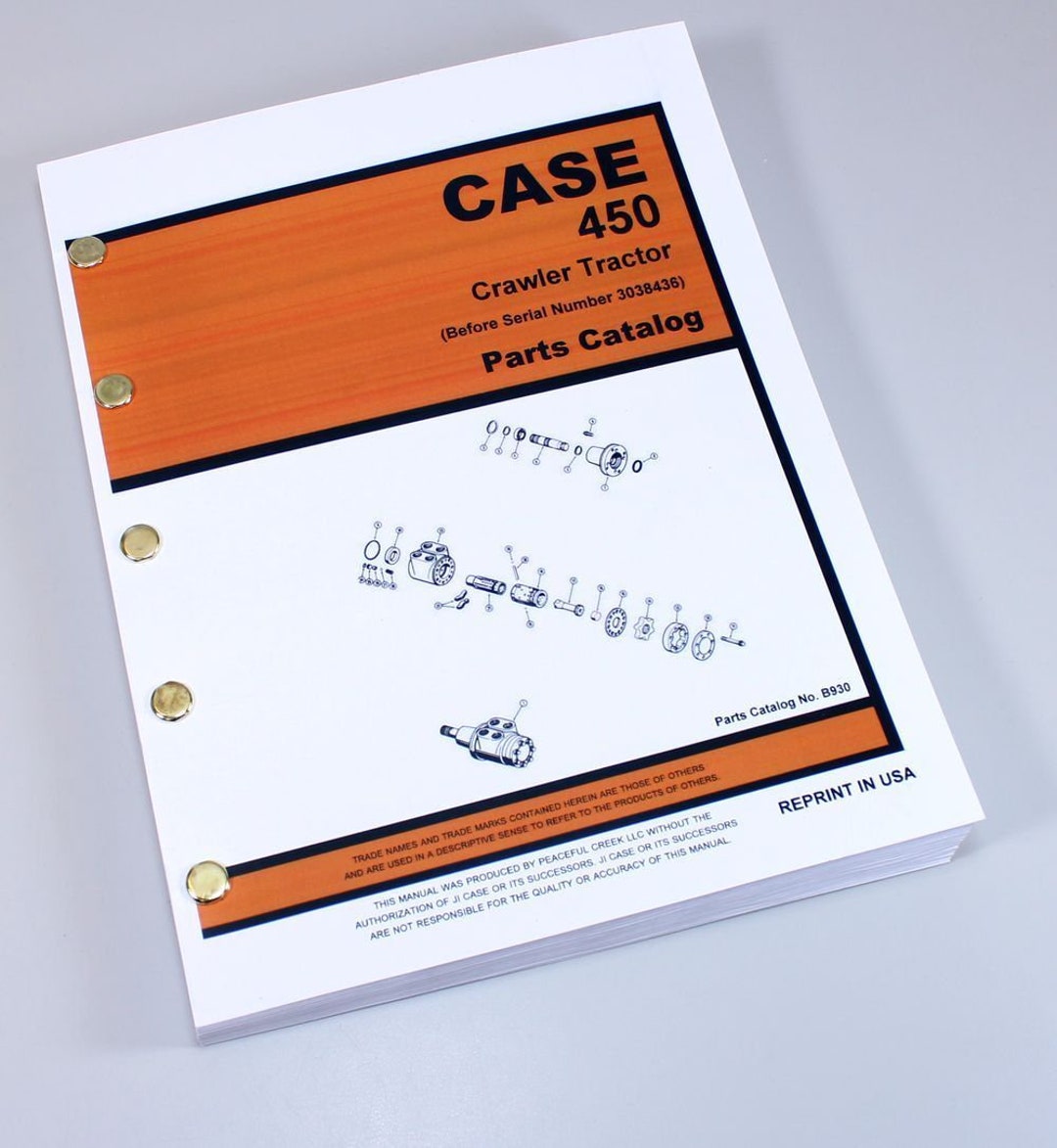 J I Case 450 Crawler Tractor Loader Dozer Parts Catalog Manual S/N ...
