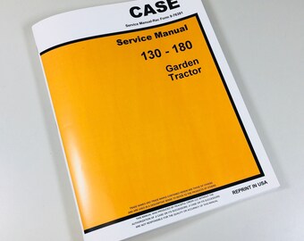 Case 130 180 Garden Lawn Tractor Service Manuale di riparazione Shop Book Technical Mower