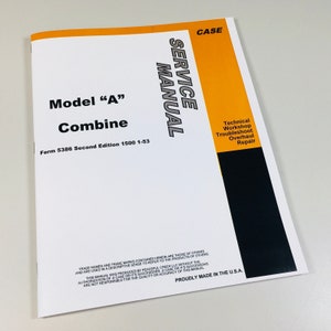 Case Drott Modell A Combine Service Reparatur Anleitung