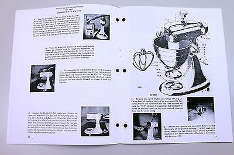 Hobart 4C K45 K5A Kitchenaid Mixer Repair Manual Factory Service Book