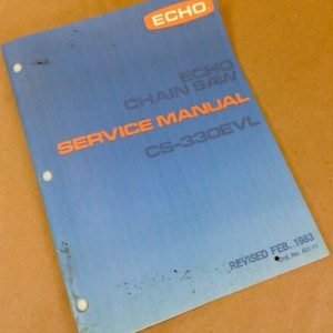Echo Cs-330Evl Chain Saw Service Shop Repair Manual 2 Stroke Chainsaw