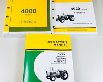 Service Teile Bedienungsanleitung Set John Deere 4020 4000 Traktor Katalog Reparatur