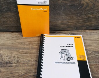 Case 1830 Skid Steer Uni-Loader Owner Operators Shop Service Manuals Repair Tech