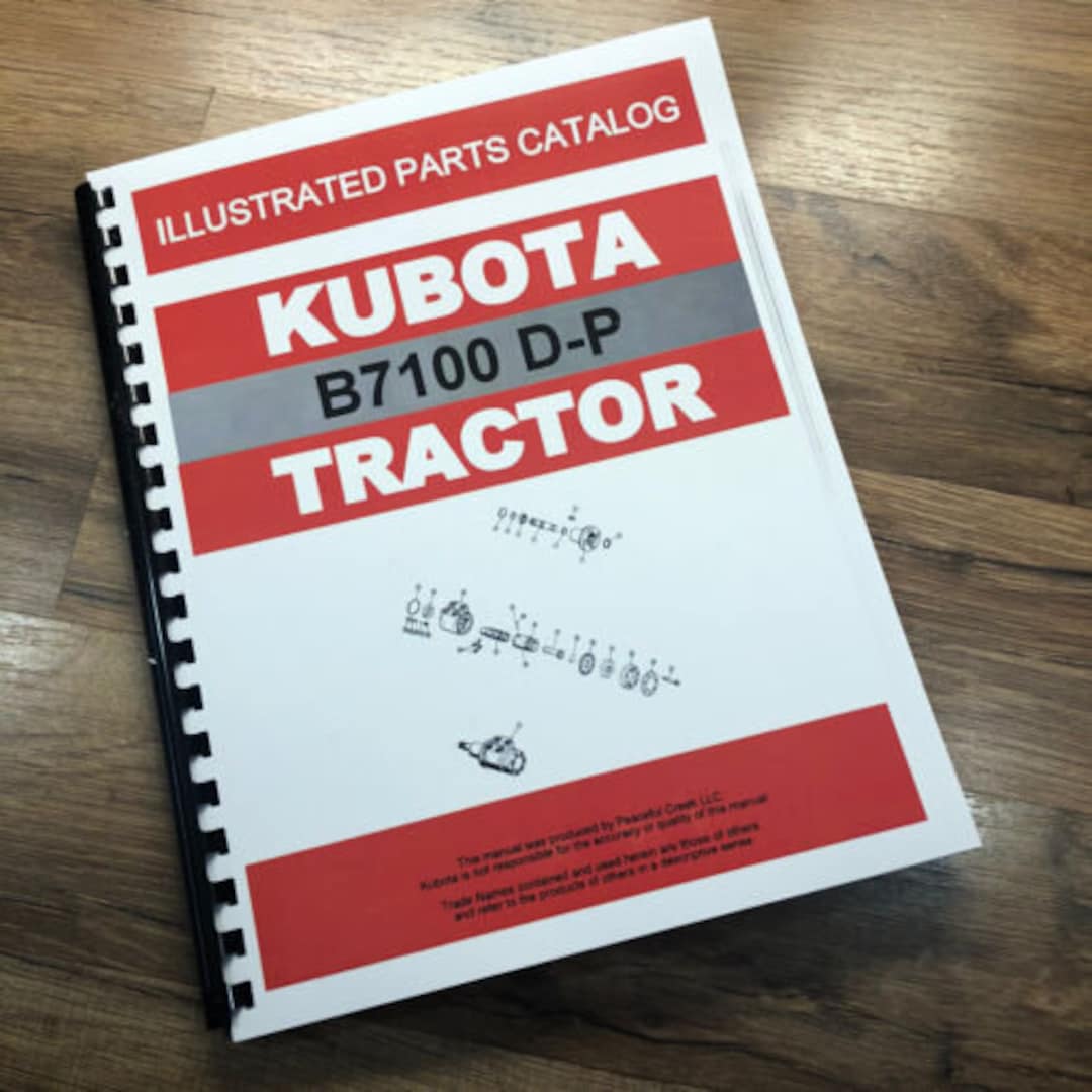 Kubota B7100 DP Tractor Parts Assembly Manual Catalog Exploded Views