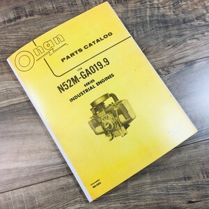 Onan N52M-Ga019.9 Series Industrial Engines Parts Catalog List Exploded Parts