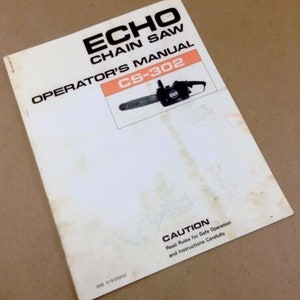 Manual do operador da motosserra Echo Cs-302 Manual do operador Especificações do óleo da barra de manutenção da motosserra