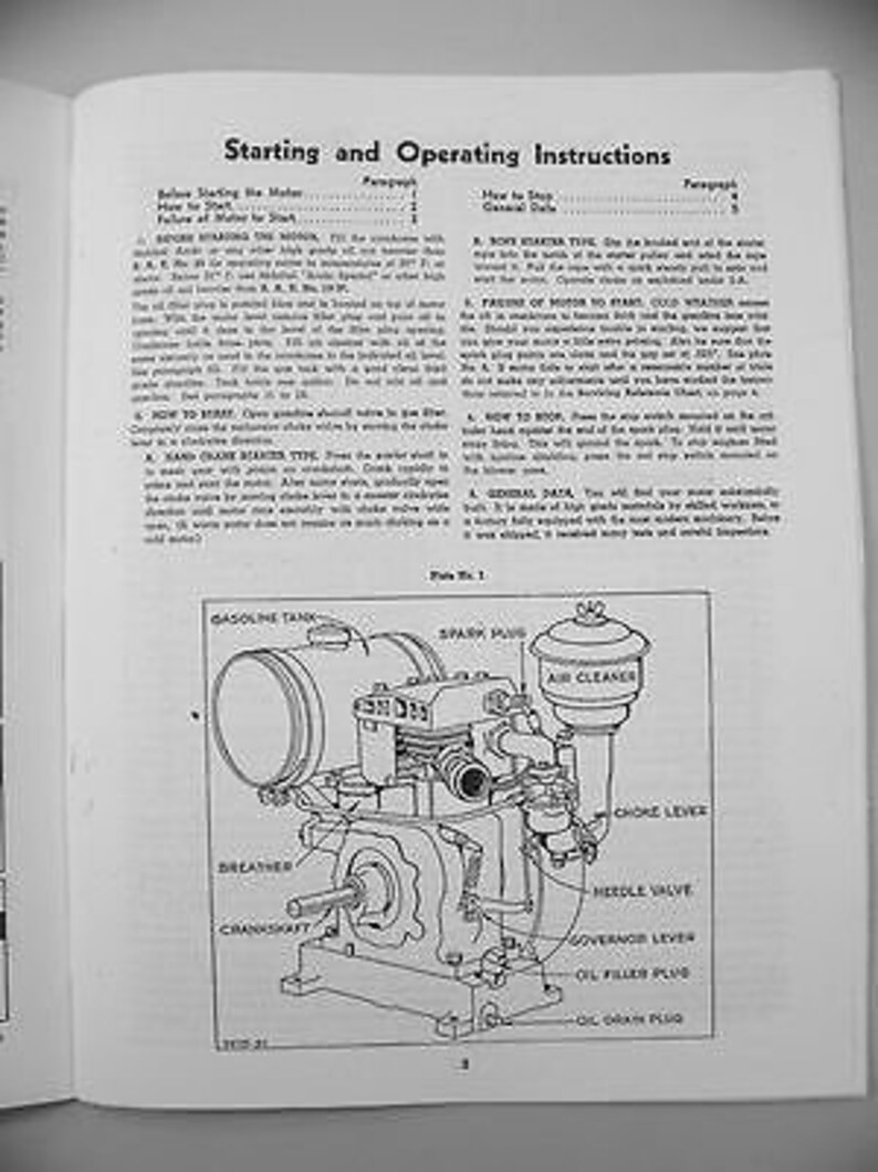 Briggs Stratton A Ah Ahl Engine Service Repair Owner Operator Operating ...