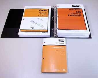 Case 888 Crawler Excavator Service Parts Operators Catalog Manuals In Binder