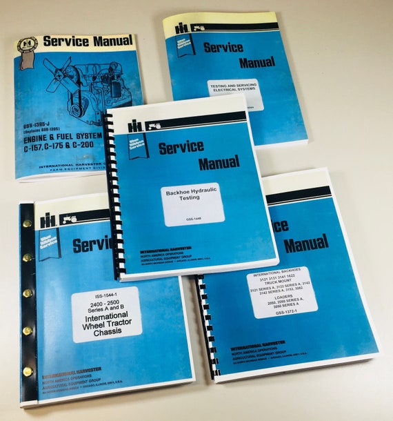 International 2500B 2514B Gas Backhoe Loader Tractor Service