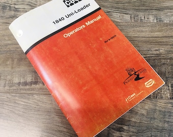 Case 1840 Uni-Loader Skid Steer Owners Operators Manual Loader Maintenance