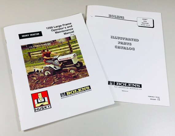thumbnail image 2 of Peaceful Creek Bolens Husky Ten-Fifty 1050 Lawn Tractor Operators Manual & Parts Catalog – New Print 2 of 5