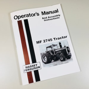Massey Ferguson Mf 2745 Tractor Owners Operators Manual Book Maintenance