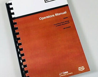 May include: A Case Operators Manual for the 6800 Construction King Loader Backhoe. The manual is bound with a black coil binding and has a red cover with the Case logo and the title "Operators Manual".