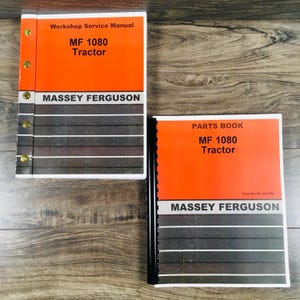 Set Massey Ferguson Mf 1080 Tractor Service Parts Manuals Shop Repair Catalog