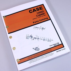 Case 1000D Industrial Crawler Tractor Sn 7103001 & Up Parts Catalog Manual C1043