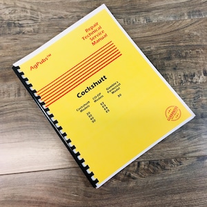 May include: Yellow and black repair manual for Cockshutt tractors. The manual covers models 20, 30, 40, and 50. It also includes information on Gamble's Farmcrest Model 30.