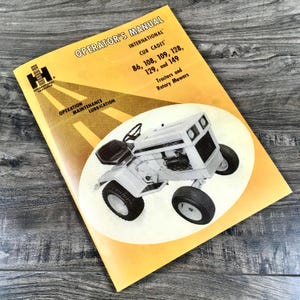 International Cub Cadet Tractor Model 86 108 Owner Operators Manual Lawn Mower