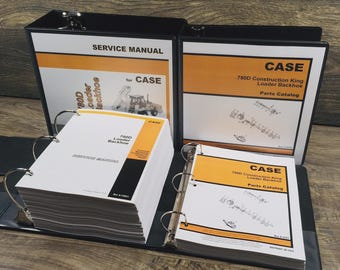 Case 780D Construction King Backhoe Loader Service Manual Parts Catalog Set