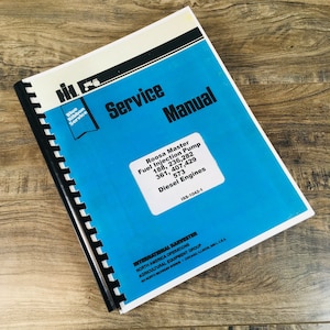 International Roosa Master Fuel Injection Pump 282 Diesel Engine Service Manual