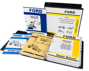 Ford 340A 540A Tractor 745 Loader 765 Backhoe Service 3 Manual Set Shop Repair