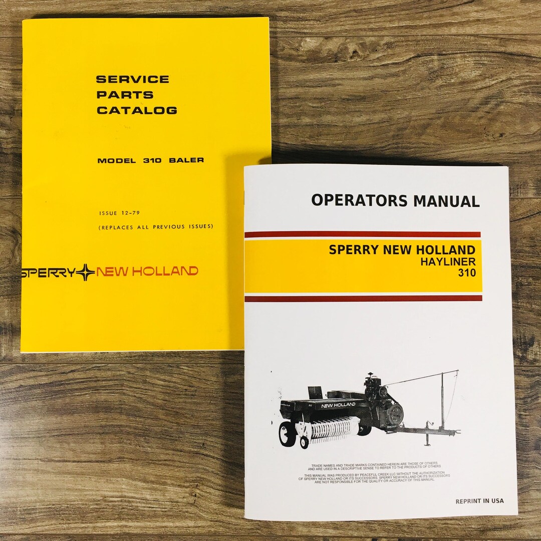 Set Sperry New Holland 310 Hayliner Baler Owners Operators Parts Manual