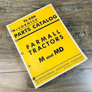 Farmall International Mv Mdv High Clearance Tractor Parts Manual Catalog Book