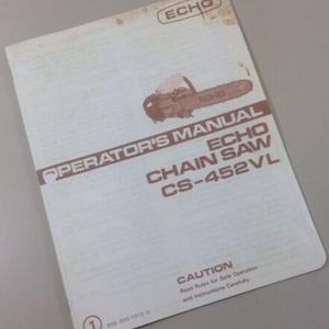 Echo Cs-452Vl Chainsaw Operators Owners Manual Chain Saw Maintenance 2 Cycle