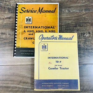 International Td9 TD-9 92 Series Crawler Tractor Chassis Service Operator Manual