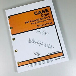 Drott Case 500 Travelift Series B Pin 6207800 Parts Manual Catalog Exploded View