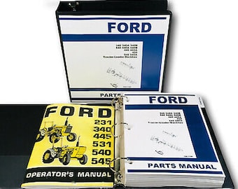 Ford 340 445 540 545 Tractor Loader Backhoe Parts Operators Owner Manual Catalog
